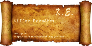 Kiffer Erzsébet névjegykártya