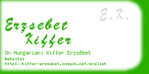 erzsebet kiffer business card
