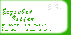 erzsebet kiffer business card